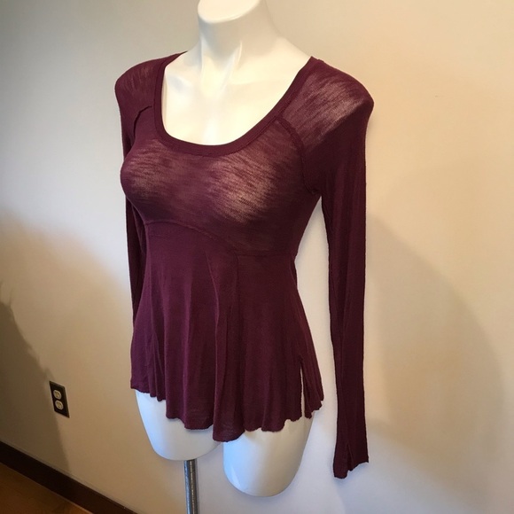 Free People Burnout Knit Thermal Top XS - Picture 3 of 7